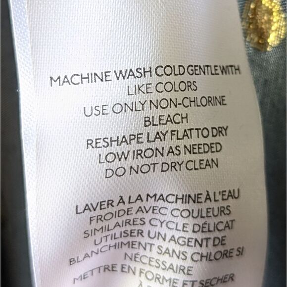 Anthropologie Metallic Gold Polka Dot Napoli Tiered Maxi Dress Sz M Iris Blue - Picture 13 of 15